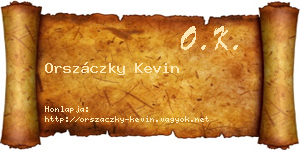 Orszáczky Kevin névjegykártya