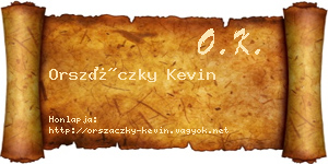 Orszáczky Kevin névjegykártya