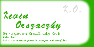 kevin orszaczky business card